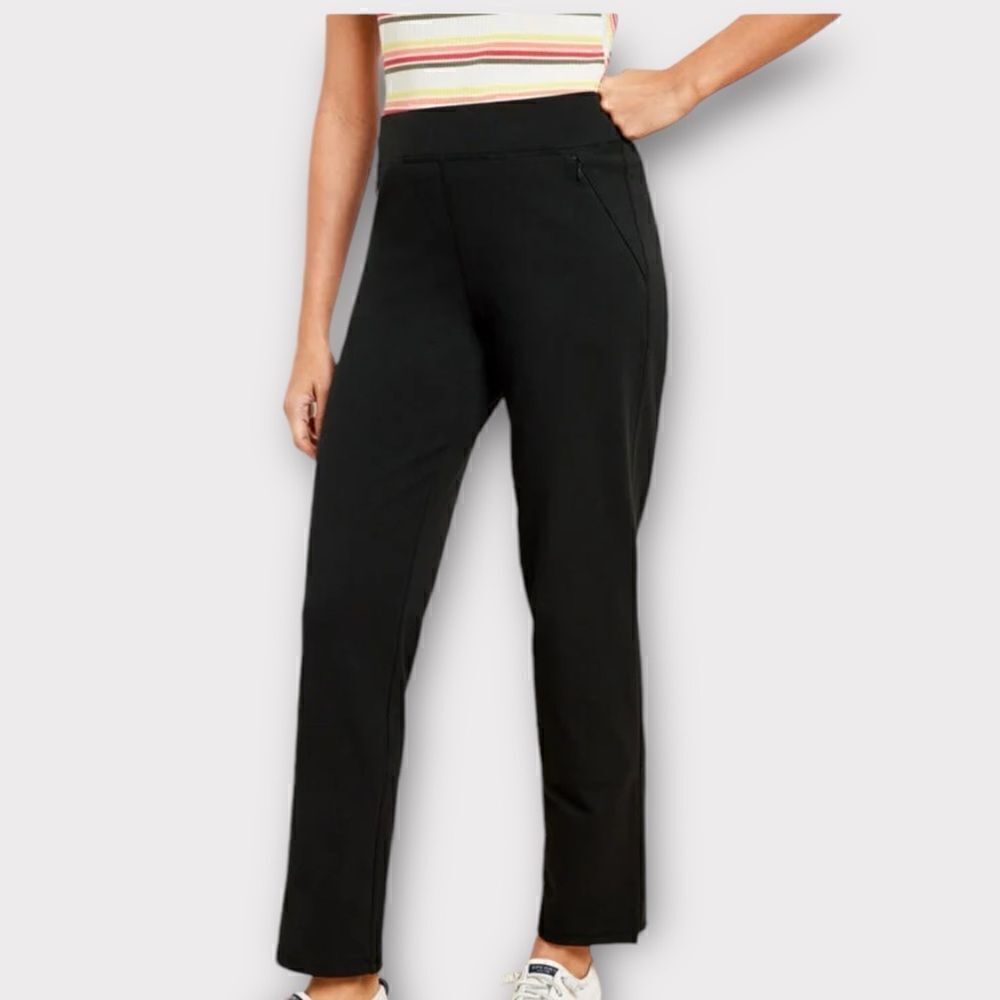 Talbots black Refined Bi-Stretch straight leg Pants w side zip size 4P- NWOT